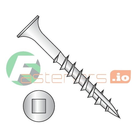 Newport Fasteners Deck Screw, #9 x 3 in, 18-8 Stainless Steel, Flat Head, Square Drive, 2000 PK 246398